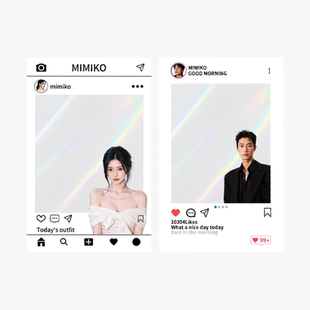 沉墨斜光柱镭射透卡定制自印PET透明胶片PVC反转光影明信片小卡名片书签来图打印自制印刷二次元照片动漫谷子