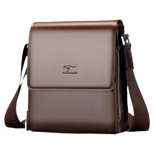 新款男士包包翻盖单肩包休闲斜挎包商务皮包纯牛皮真皮竖款斜挎包