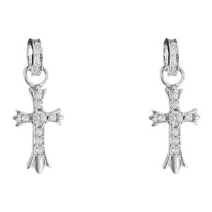 甜酷十字架耳环女吊坠耳钉冷淡风气质耳坠设计感小众独特辣妹耳饰