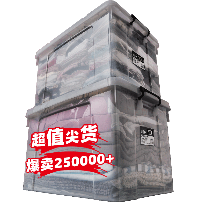 透明收納箱特大號(hào)書本整理箱衣服家用亞克力玩具大容量超大儲(chǔ)物箱