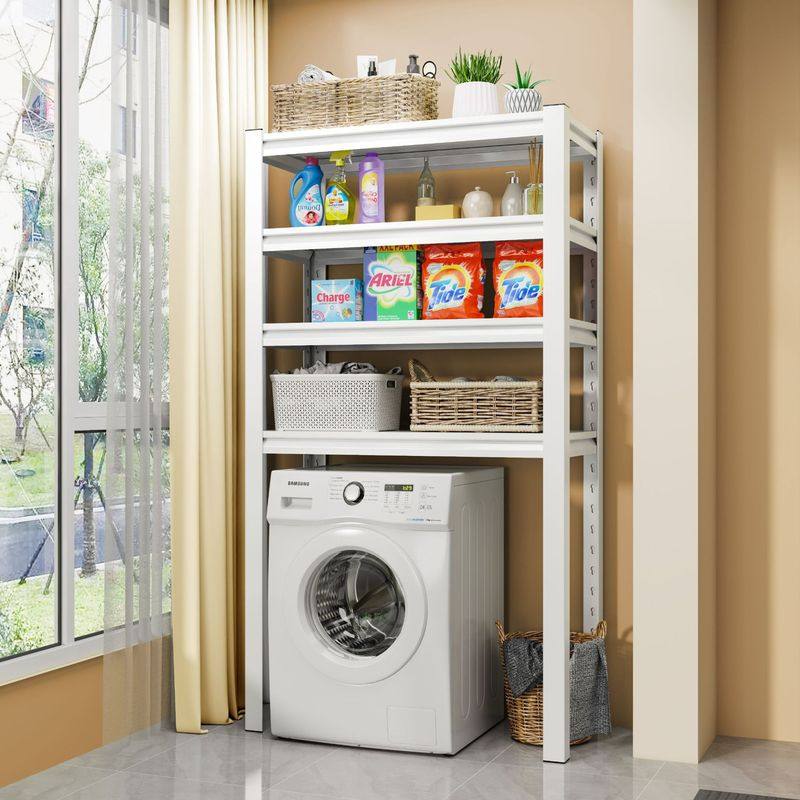 下空式洗衣机阳台收纳货架卫生间滚筒架置物架架马桶落地架子翻盖