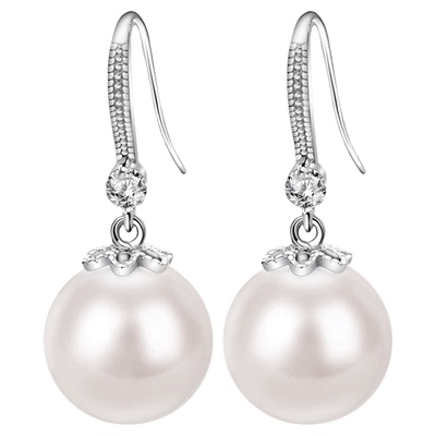 足银珍珠耳环耳饰耳钉耳坠妈妈款