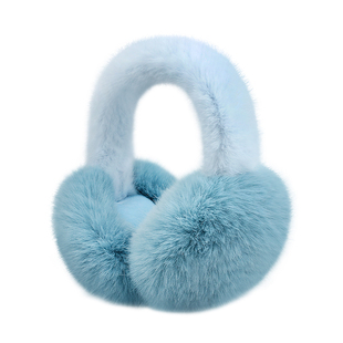 杨超越同款蓝色仿兔毛绒耳罩女冬季加厚保暖耳套骑车滑雪耳包耳捂