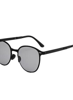 折叠太阳镜女士圆形遮阳防紫外线