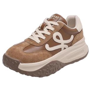 星期六阿甘鞋女款2025新款秋冬季厚底增高休闲运动鞋子爆款德训鞋