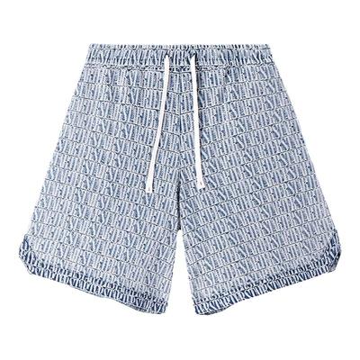 STARTER牛仔短裤棉美式时尚字母提花休闲裤松紧腰男运动篮球短裤