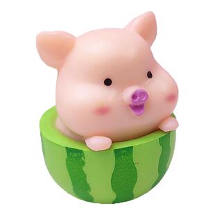 创意ins少女可爱小猪办公室治愈系桌面小摆件 多肉造景装饰品礼物