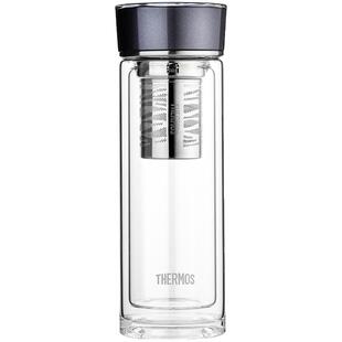 膳魔师透明玻璃杯双层隔热带茶漏过滤便携办公室泡茶水杯TCGE-400