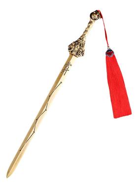 黄铜宝剑办公室玄关金属工艺品仿古七星八卦剑风水摆件黄铜天师剑