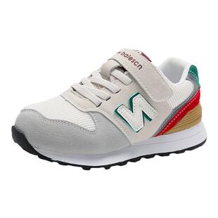 官网n字鞋男童鞋子儿童运动鞋真皮女童鞋潮牌春秋休闲童鞋跑步鞋