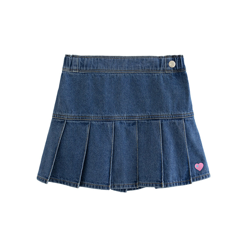 ILOVEJ女童春秋牛仔短裙百褶裙