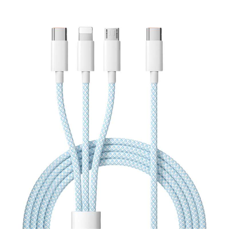 三合一数据线typec一拖三手机车载USB-C通用适用苹果15华为oppo小米vivo安卓PD快充tpyec接口充电线器