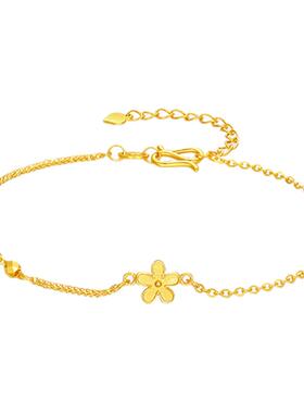 【中国黄金官方店】黄金手链花影逸香足金5G手链百搭