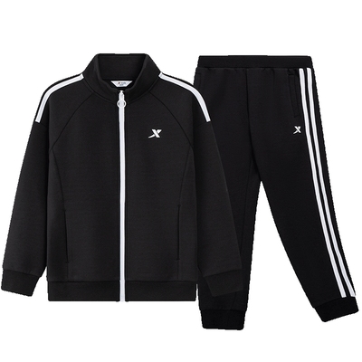 特步童装2024棒球服春装两件套