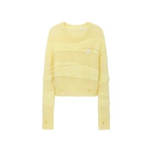 REVAN芮范设计师款时髦感鹅黄色毛衫RL10601128