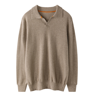 LP同款12针平面100%纯山羊绒衫男士商务休闲针织打底衫海鸥领毛衣