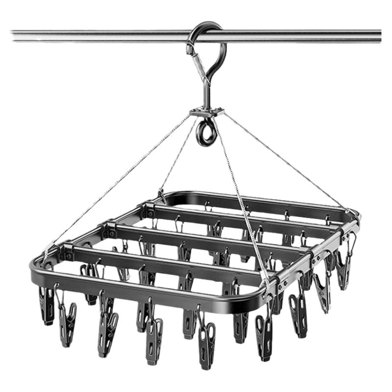 袜子晾晒架铝合金家用婴儿衣物晾衣架阳台防风夹子晾内衣内裤神器