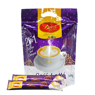 老挝DAO牌原装进口丝滑拿铁无蔗糖二合一360g/20小条袋装高原特产