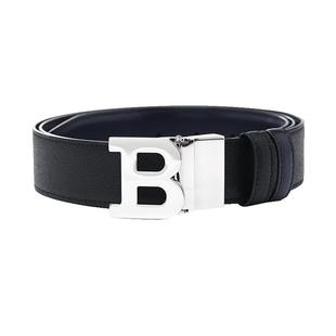 【自营】BALLY/巴利男士B字板扣牛皮革皮带腰带旋转带头双面使用