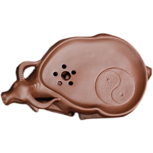 功夫茶盘紫砂茶海壶承金蟾招财猪牛转乾坤茶具托储水式迷你干泡台