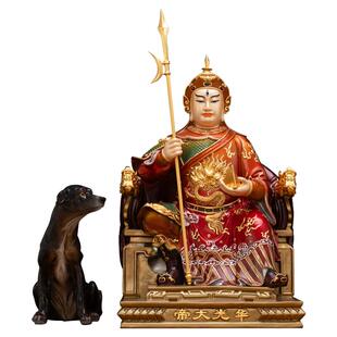 精雕纯铜五显华光大帝神像供奉道家三眼马王爷灵官马元帅马天君像