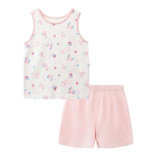 丽婴房儿童背心内衣套装男童女童宝宝家居服套装夏季新款睡衣