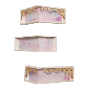 转角盲盒手办收纳架墙上玩具萌粒组合展示架拐角高级感陈列架挂墙