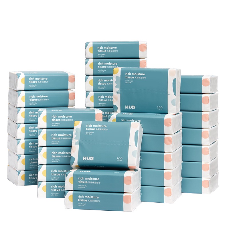 KUB可优比婴儿云柔巾乳霜纸巾宝宝擦鼻子专用保湿抽纸36包