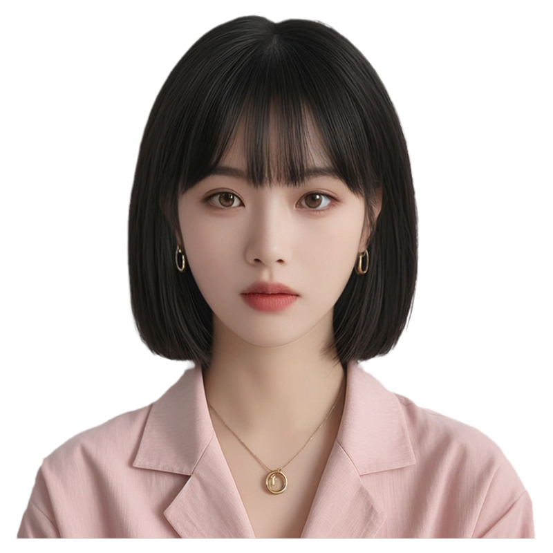 假发女短发无痕隐形全头套式真发新款日常自然减龄整顶波波假发套