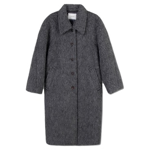 overdue flair韩国女士25秋季宽松廓形毛呢大衣长款外套MUSINSA