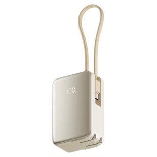 【新品】小米三合一充电宝5000mAh33W自带线带插头便携小巧移动电源充电器LCD数显适配苹果旅行快充可上飞机