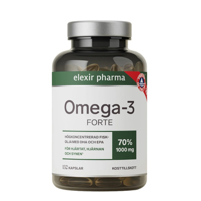[瑞典直邮]Elexir70%高纯度欧米茄鱼油Omega-3孕妇可用3瓶新包装