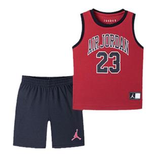 NIKE AIR JORDAN 耐克童装男童背心套装夏季儿童篮球服短裤2件套