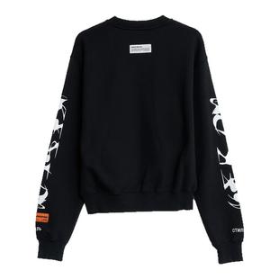 HERON PRESTON 潮流男士艺术印花加绒圆领长袖卫衣银泰百货301596