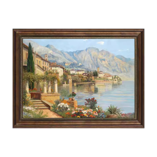 《海边小镇》客厅风景画玄关艺术挂画美式世界名画卧室餐厅装饰画
