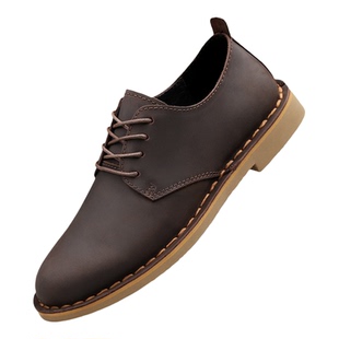 公羊皮鞋男款2025新款头层牛皮英伦风商务休闲鞋软底舒适棕色鞋子