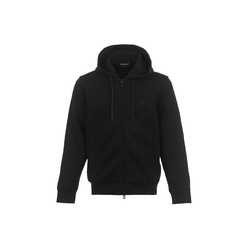【自营】EMPORIO ARMANI/阿玛尼26FW纯色连帽宽松男士拉链卫衣