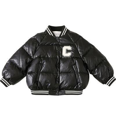 女童羽绒服2024冬季新款PU皮免洗儿童羽绒服男防寒保暖90绒23150