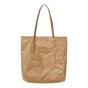 手提褶皱休闲百搭大杜邦纸袋印logo定制防水牛皮纸少女单肩包定做