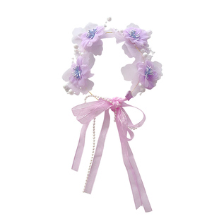 儿童编发发箍2025新款女童花环头箍小女孩公主头超仙飘带发卡头饰