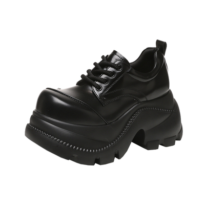 厚底英伦风秋冬加绒丑萌乐福鞋