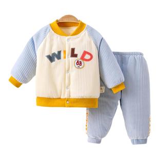 宝宝棉服套装冬装婴儿保暖衣分体夹棉衣服儿童棉袄秋冬加厚男女童