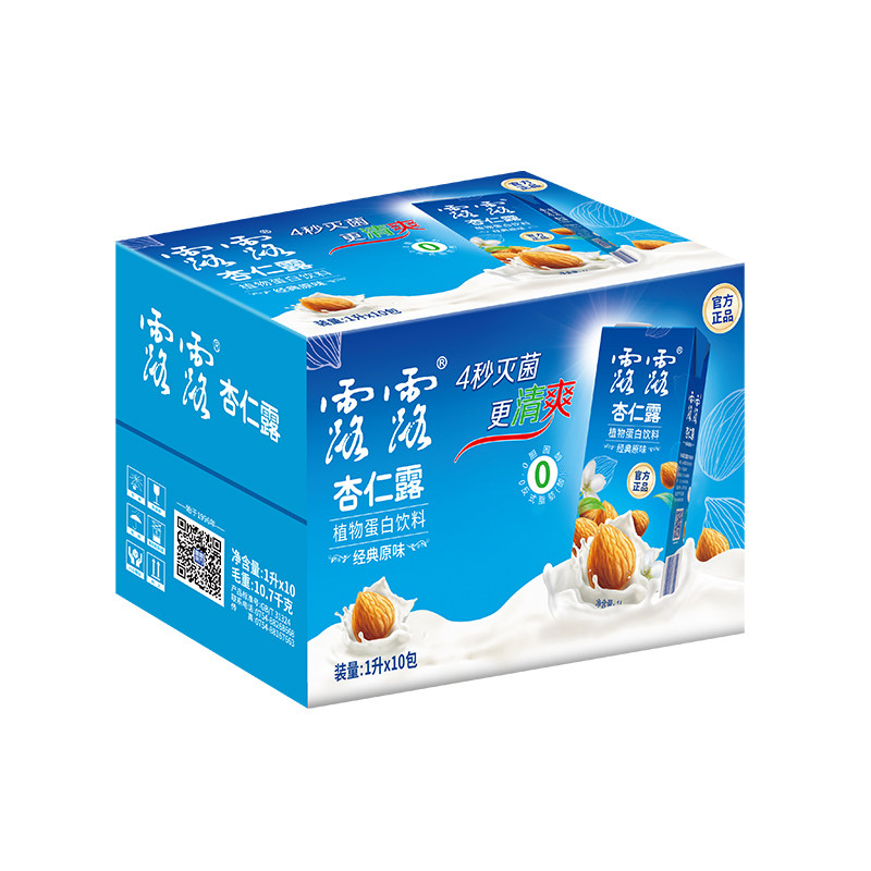 露露杏仁露1L*10盒经典大利乐兑咖啡奶茶植物蛋白饮品享乐实惠装