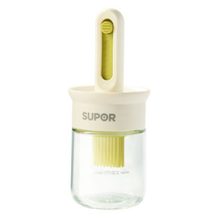 苏泊尔油刷油瓶一体玻璃耐高温硅胶刷子食品级烧烤刷厨房烘焙烙饼