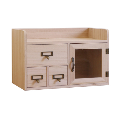 小资纳实木桌面收纳柜