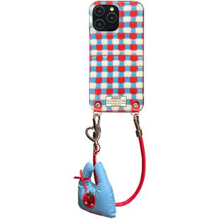 lizardhill 超好看高级红蓝格纹适用苹果16手机壳新款iphone17pro女15promax斜挎可背带挂绳14pro小众13独特