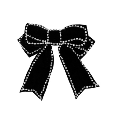 GLEE RAINBOW 2021SS 黑色丝绒镶钻超大蝴蝶结领结