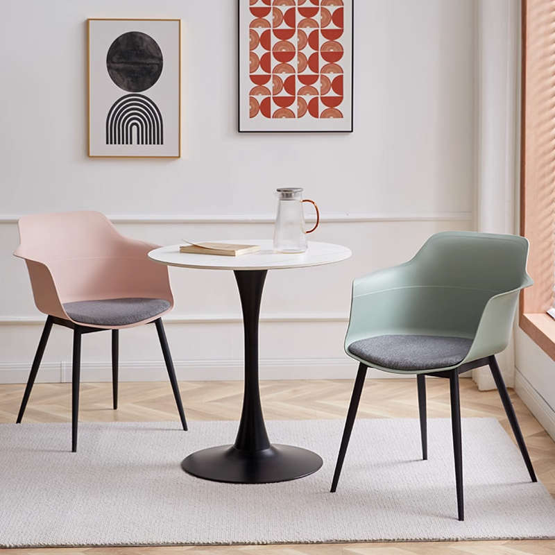 岩板圆桌接待洽谈桌椅组合办公室圆形洽谈桌小圆桌子阳台休闲桌椅