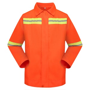 环卫工作服反光短袖套装园林绿化养护施工安全服橘红长袖套装反光