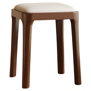 实木软包凳子简约现代可叠放餐凳家用客厅木头板凳小方凳餐桌椅子